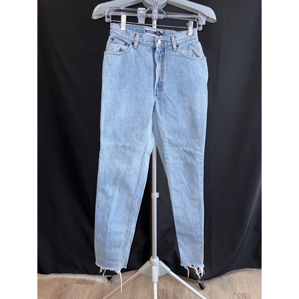 Vintage Gap Slim Fit Jeans Light Wash High Rise Raw Hem 4 Long 140111-01-1